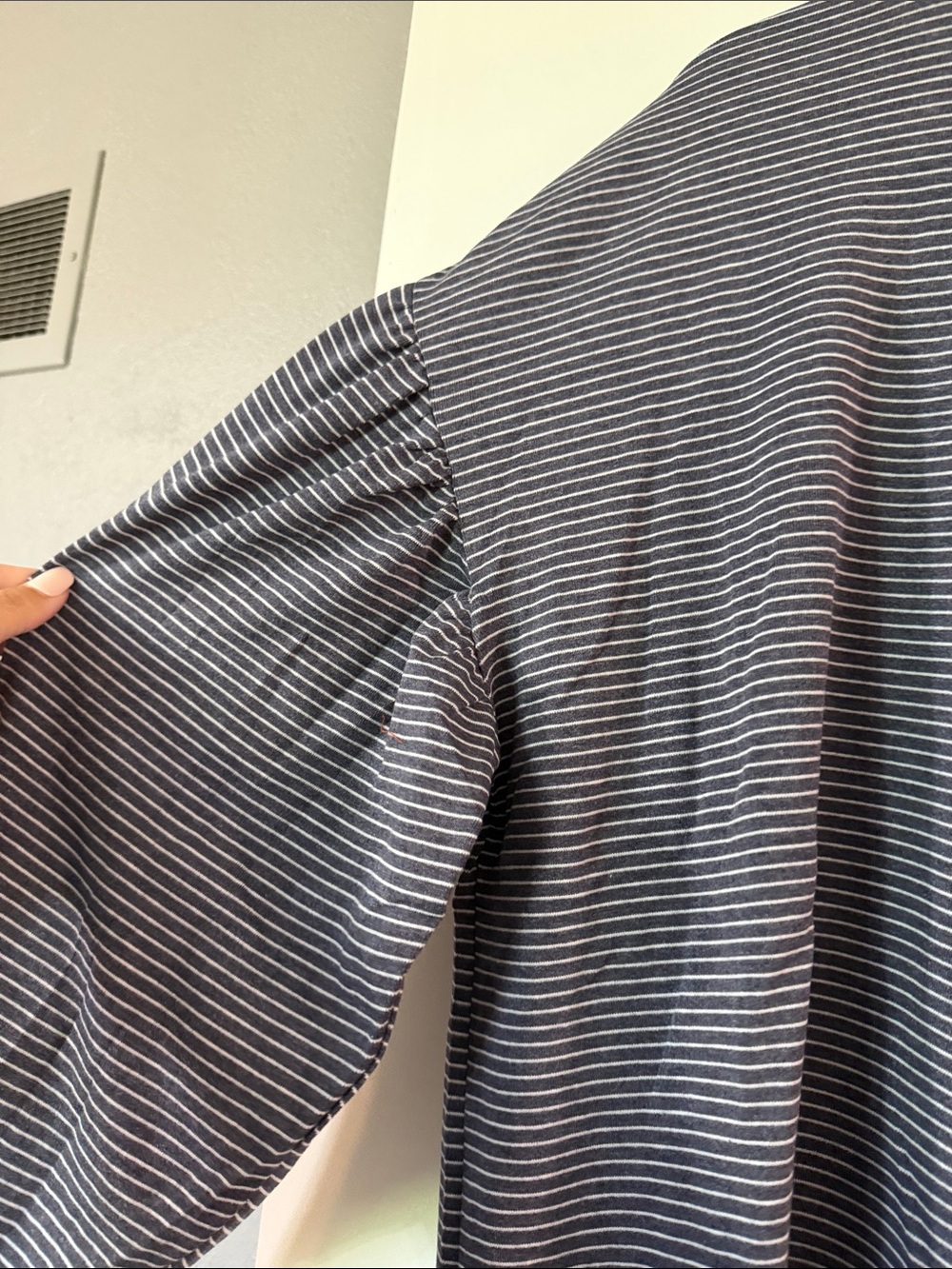 Polagram Striped Long-Sleeve Crewneck — Navy & White - Picture 5 of 8